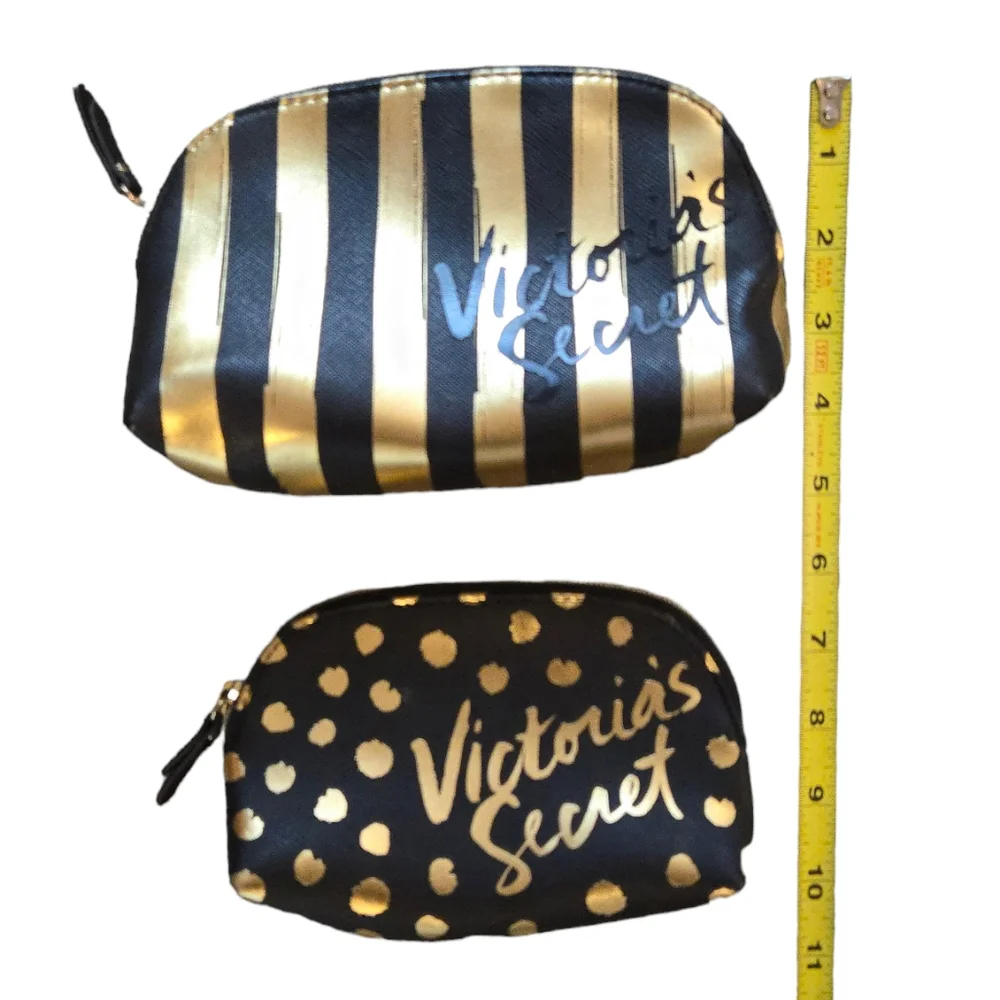 Victoria's Secret Makeup Bag Set Gold & Black